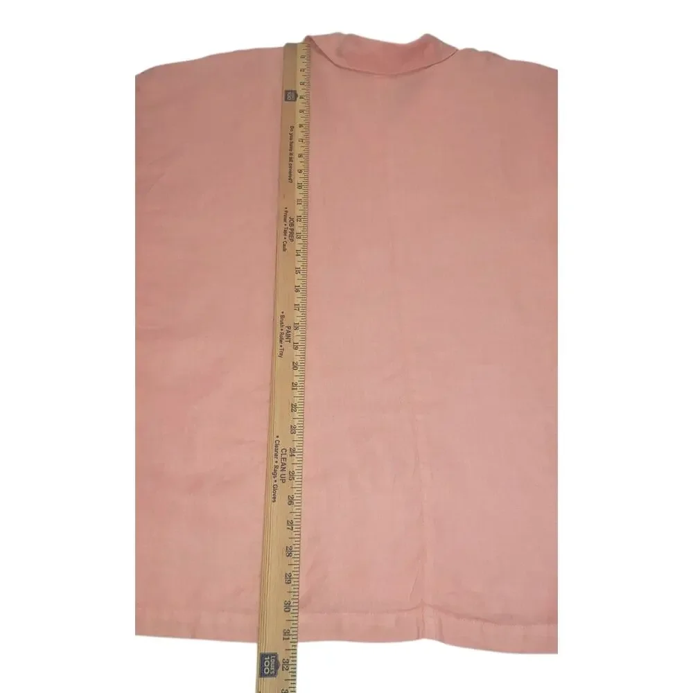 La Fixsun Peach Linen Oversized Tunic M Lagenlook Coastal Grandma Cottagecore